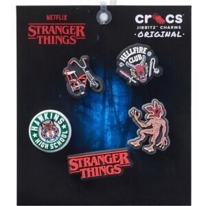CROCS Stranger Things Jibbitz Charms Set - Red, Black, White